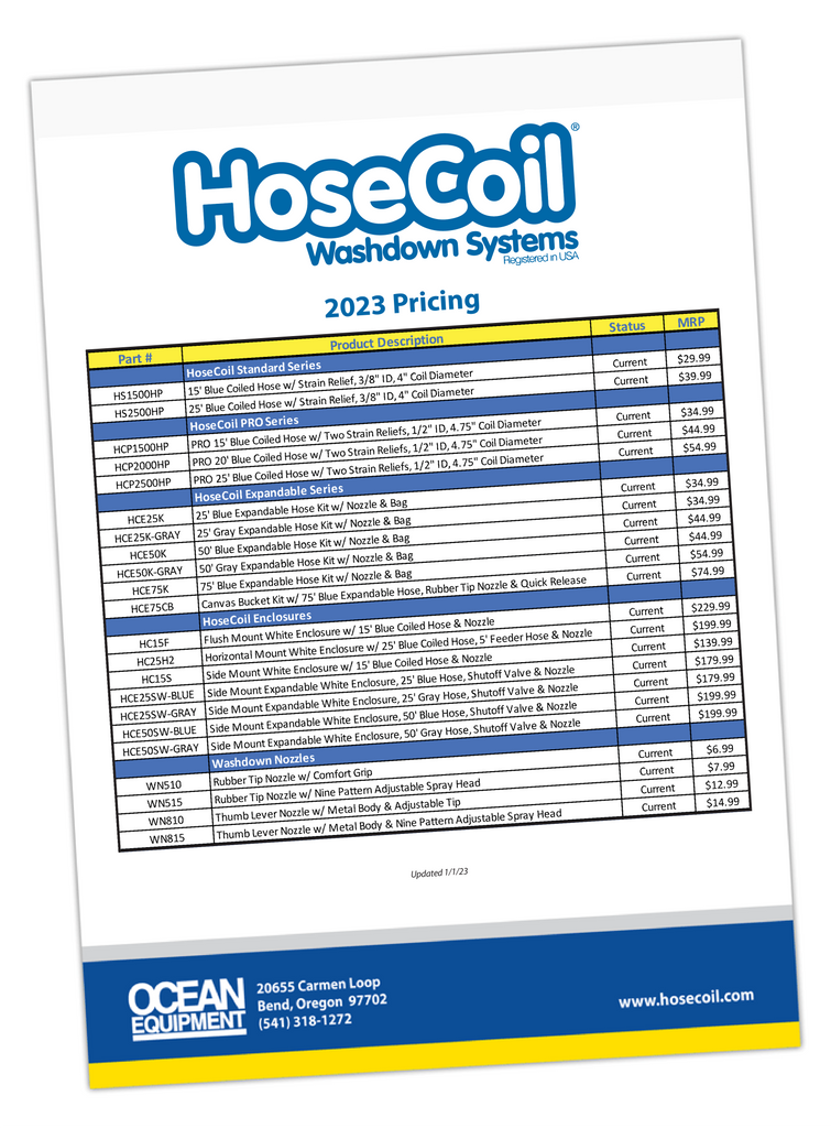 HoseCoil 2023 Price Sheet